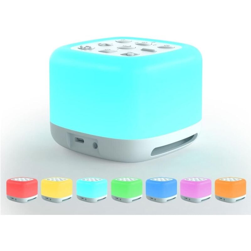 immagine 0 del prodotto gotrays macchina per rumore bianco con altoparlante bluetooth, luce notturna, 40 suoni rilassanti, 9 colori di luce, portatile e ricaricabile per