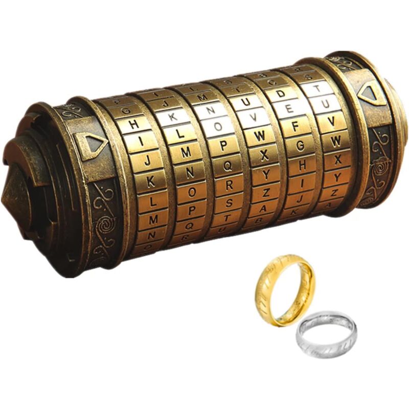 foto del prodotto gotrays mini lucchetto cryptex da vinci code con scomparti nascosti, regalo di compleanno, san valentino, anniversario misterioso per la famiglia e