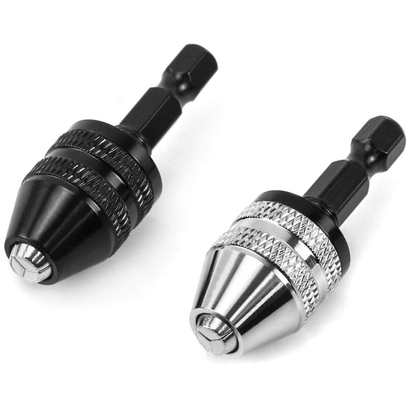 foto del prodotto gotrays mini testa di trapano, testa di trapano esagonale ad azione rapida da 1 4 per cacciavite a batteria, gamma 0,3 6,5 mm, 2 pezzi