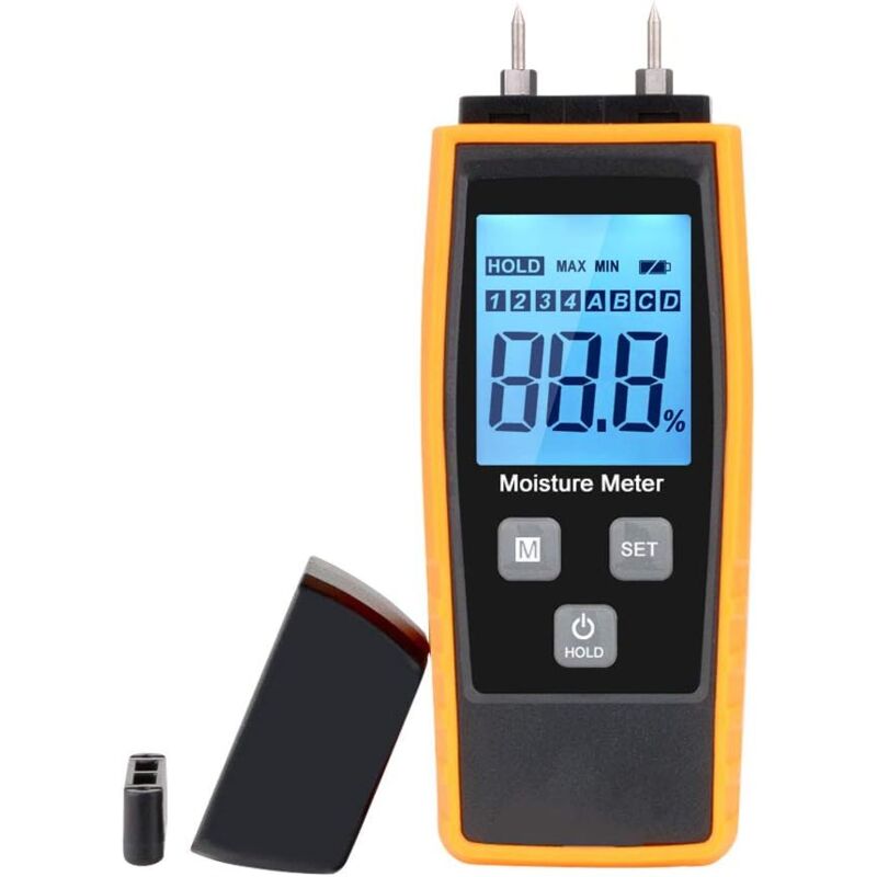 foto del prodotto gotrays misuratore di umidit del legno, misuratore di umidit digitale hd, display lcd con rilevatore di umidit del legno retroilluminato, 8
