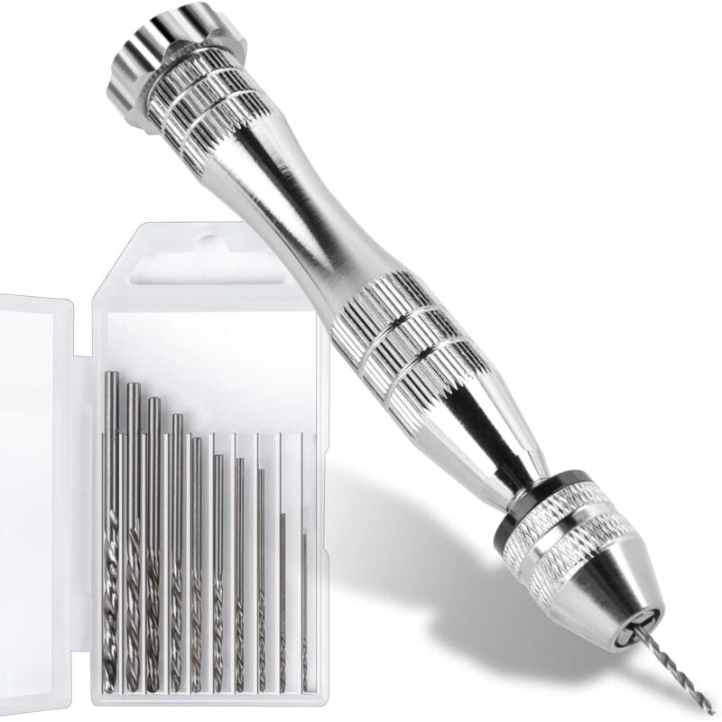 foto del prodotto gotrays morsa a perni per stampi per fusione di resina, trapano manuale in acciaio, trapano per resina con 10 punte, utensili di precisione per
