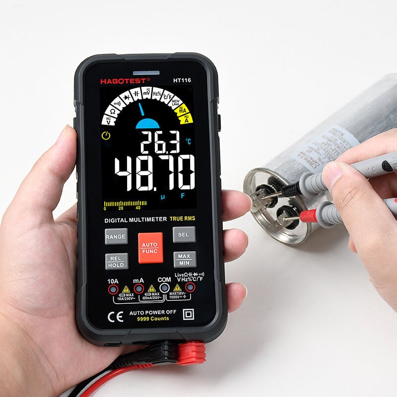 foto del prodotto gotrays multimetro digitale a portata automatica, multimetro digitale intelligente con grande schermo, amperometro, ohmmetro, voltmetro,