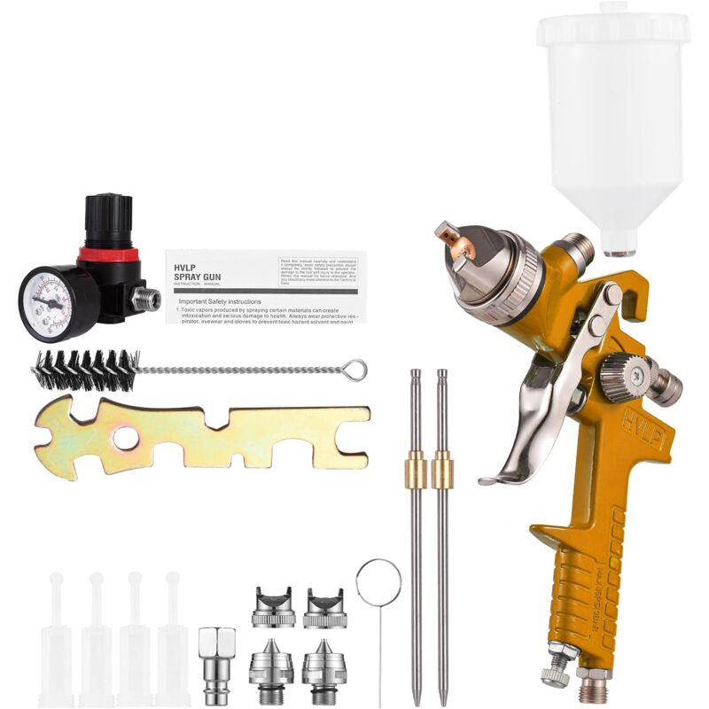 foto del prodotto gotrays pistola a spruzzo hvlp pistola a spruzzo per verniciatura a gravit pistola a spruzzo per verniciatura a spruzzo con 3 ugelli pistola a