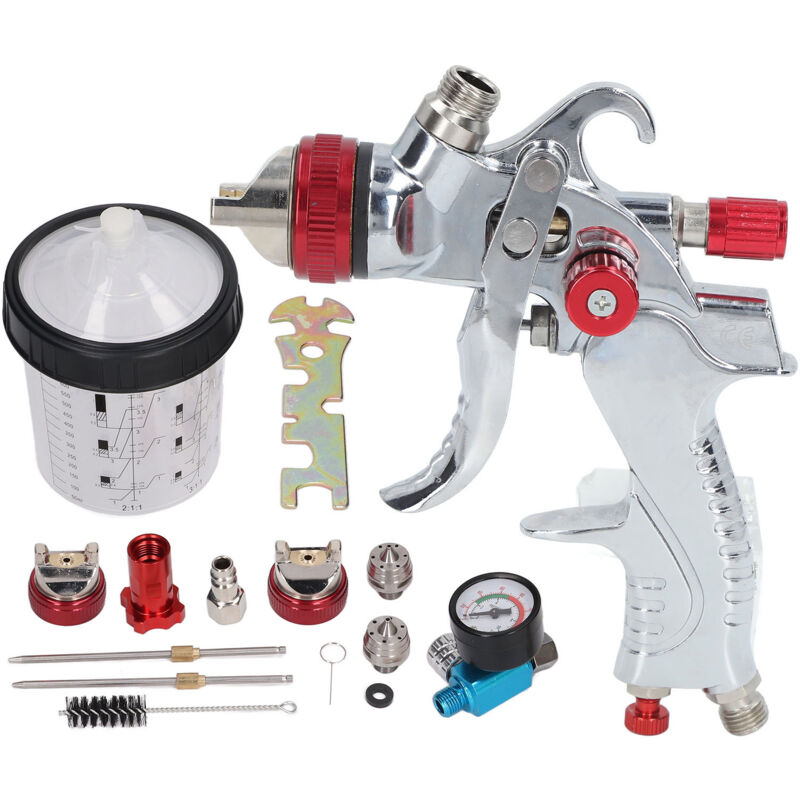 foto del prodotto gotrays pistola a spruzzo per vernice per auto hvlp con ugello da 1,4 mm, 1,7 mm e 2,0 mm, kit torcia per verniciatura a gravit per vernice per