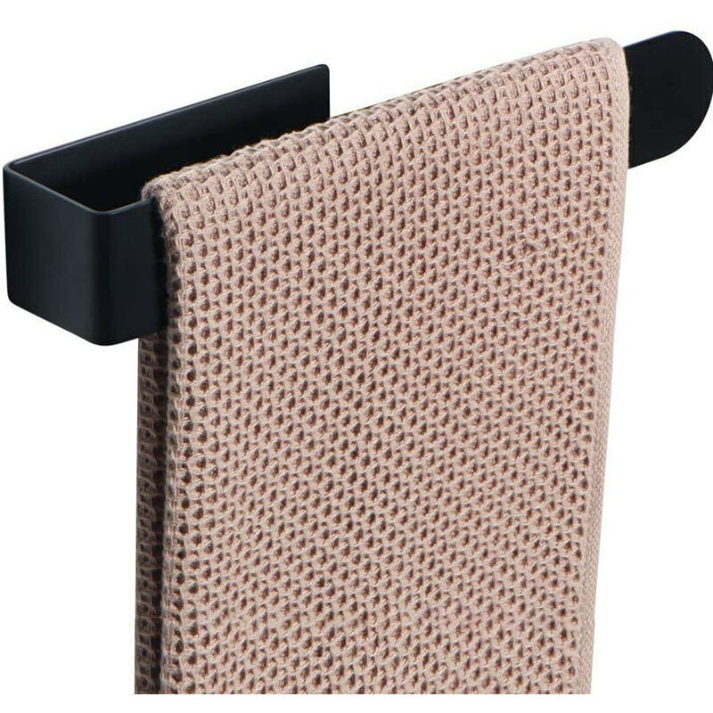 foto del prodotto gotrays portasciugamani nero, portasciugamani autoadesivo in acciaio inox per bagno, portasciugamani senza foratura, per bagno e cucina 37 cm 