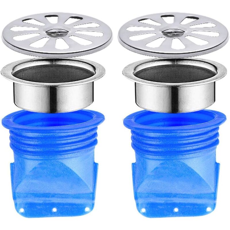 foto del prodotto gotrays prevenzione del riflusso regolabile, 2 pezzi di scarico a pavimento in silicone, valvola di non ritorno per tubo del pavimento del bagno