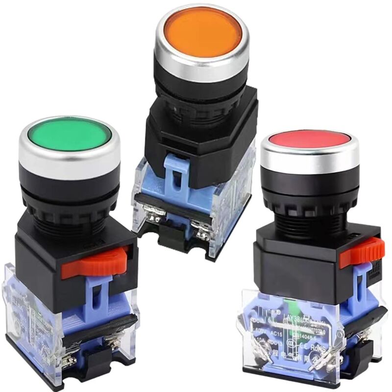 foto del prodotto gotrays pulsante momentaneo rosso verde giallo pulsante momentaneo da 22 mm pulsante di avvio e arresto pulsante di avvio e arresto pulsante di