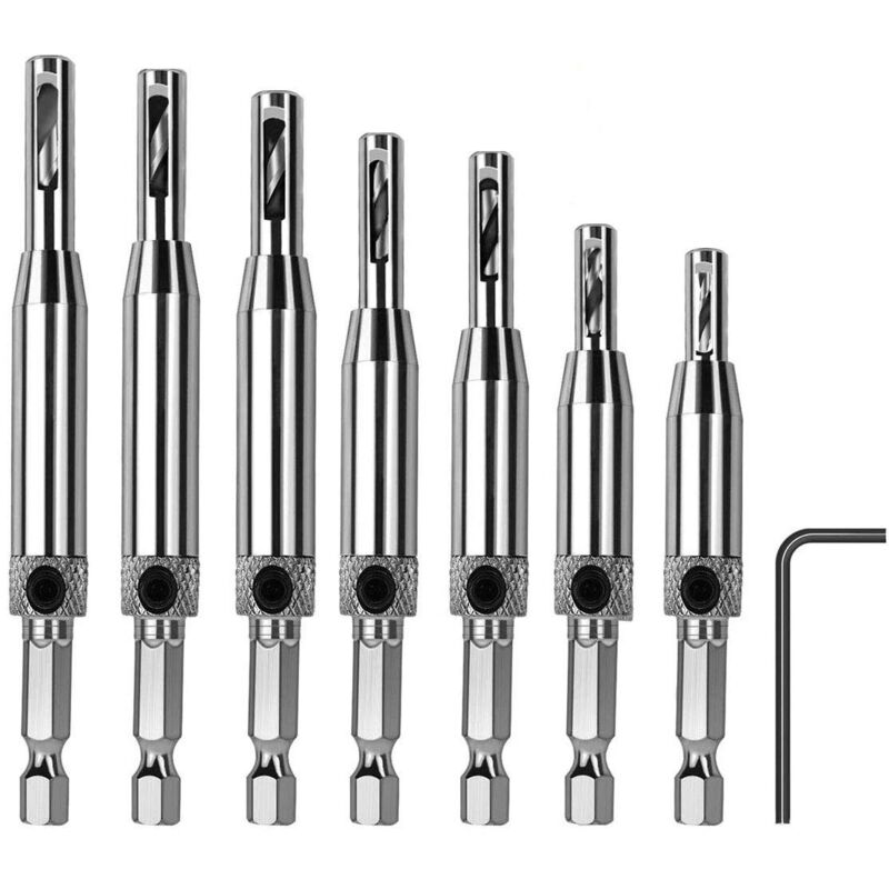 foto del prodotto gotrays punte per trapano per cerniere autocentranti, punte per trapano hss per cerniere, porte in legno, finestre, armadi, lavorazione del legno