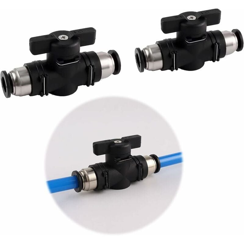 foto del prodotto gotrays raccordo pneumatico da 6 mm, tipo a spinta, valvola manuale a innesto rapido, tipo a spinta, giunto pneumatico dritto per il collegamento