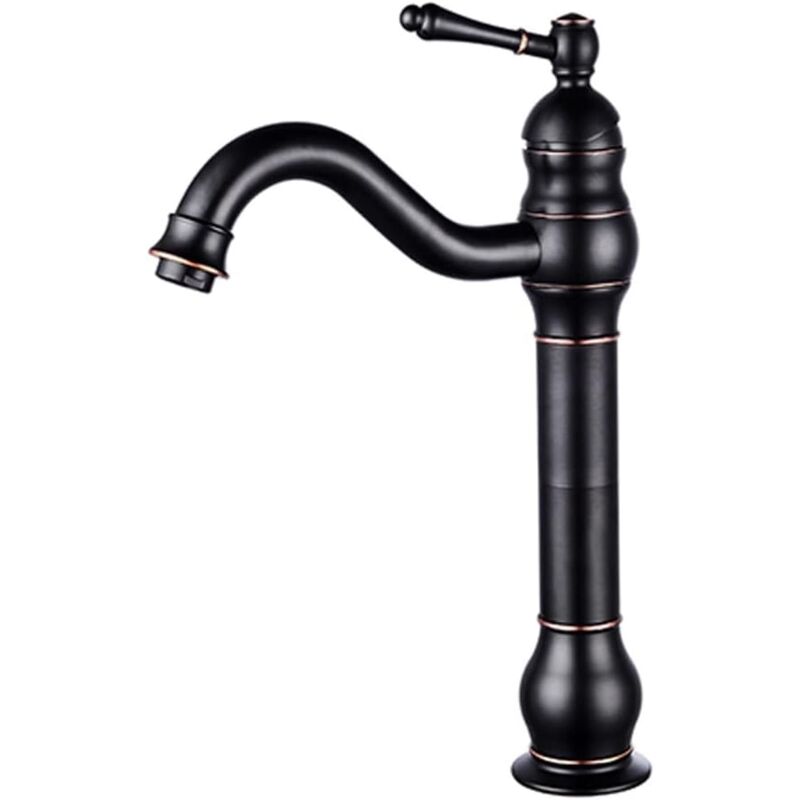 foto del prodotto gotrays rubinetti in ottone bronzo strofinato a olio rubinetto nero bagno miscelatore doccia caldo freddo rubinetto dell acqua, nero