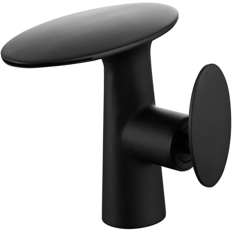 foto del prodotto gotrays rubinetti per lavabo in ottone bianco, rubinetto per bagno a cascata, maniglia singola, acqua calda e fredda, miscelatore per lavabo da
