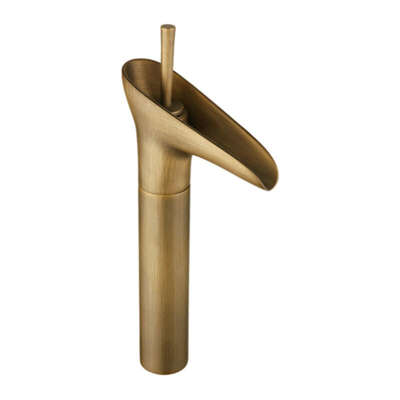 foto del prodotto gotrays rubinetti per lavabo in ottone, rubinetto per bagno a cascata, rubinetto per acqua calda e fredda, miscelatore per lavabo con maniglia