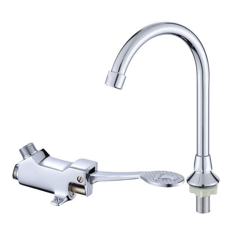foto del prodotto gotrays rubinetto a pedale per il bagno, set di rubinetti per il lavandino del bagno, kit di accessori per rubinetti per il lavandino a pedale per