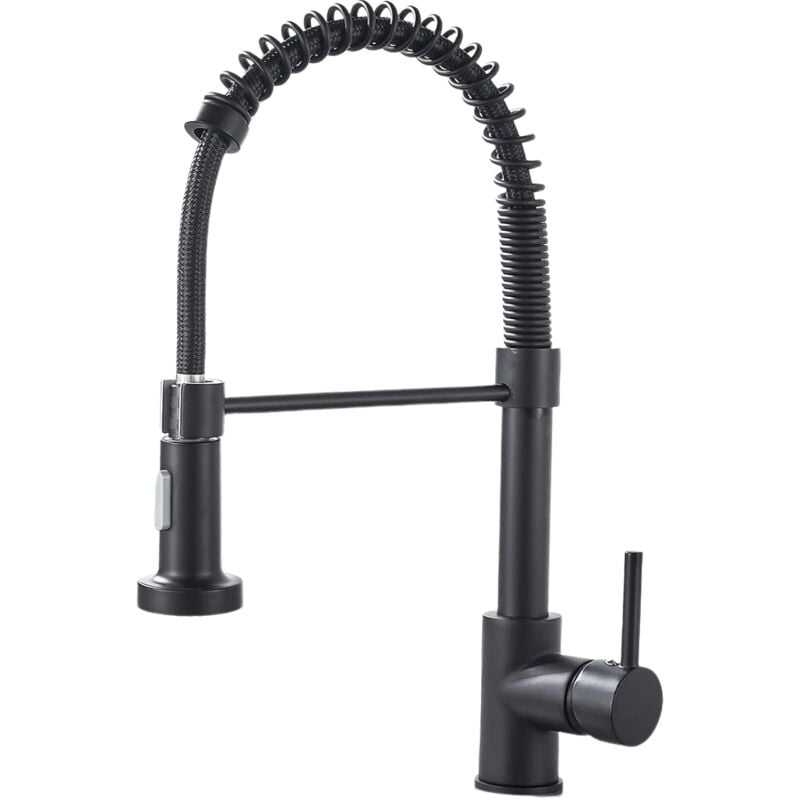 foto del prodotto gotrays rubinetto da cucina nero, girevole a 360 , miscelatore da cucina, rubinetto per lavello ad arco alto, spruzzatore estraibile, 2 modalit di