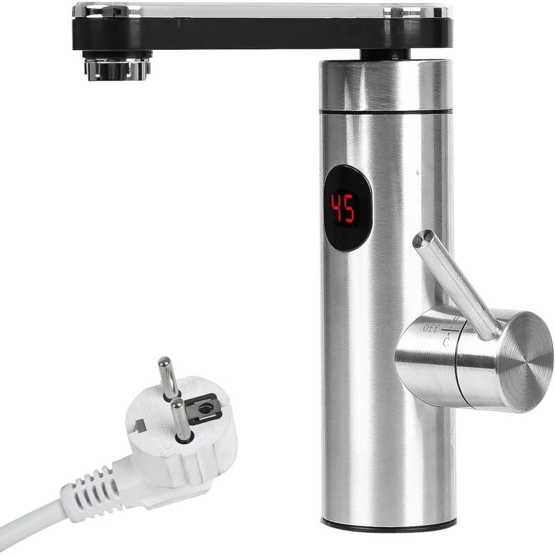foto del prodotto gotrays rubinetto elettrico per riscaldamento, 220 v 3300 w, acciaio inossidabile 304 caldo diretto, girevole a 360 gradi, rubinetto da cucina,