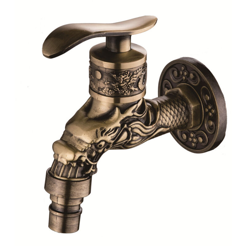 foto del prodotto gotrays rubinetto per acqua a parete vintage in lega di zinco, rubinetto per lavatrice, per cucina, bagno, giardino, esterno