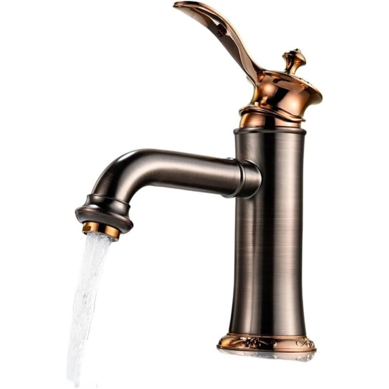 foto del prodotto gotrays rubinetto per bagno in rame, rubinetto per acqua calda e fredda, corto