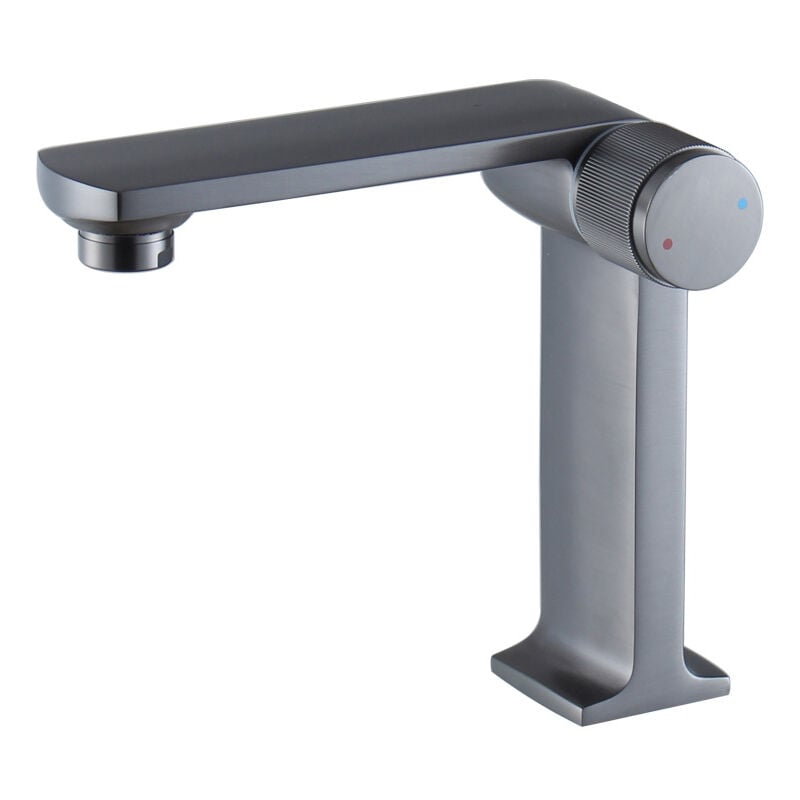 foto del prodotto gotrays rubinetto per bagno, rubinetto per lavabo caldo e freddo, miscelatore per lavabo in ottone, grigio