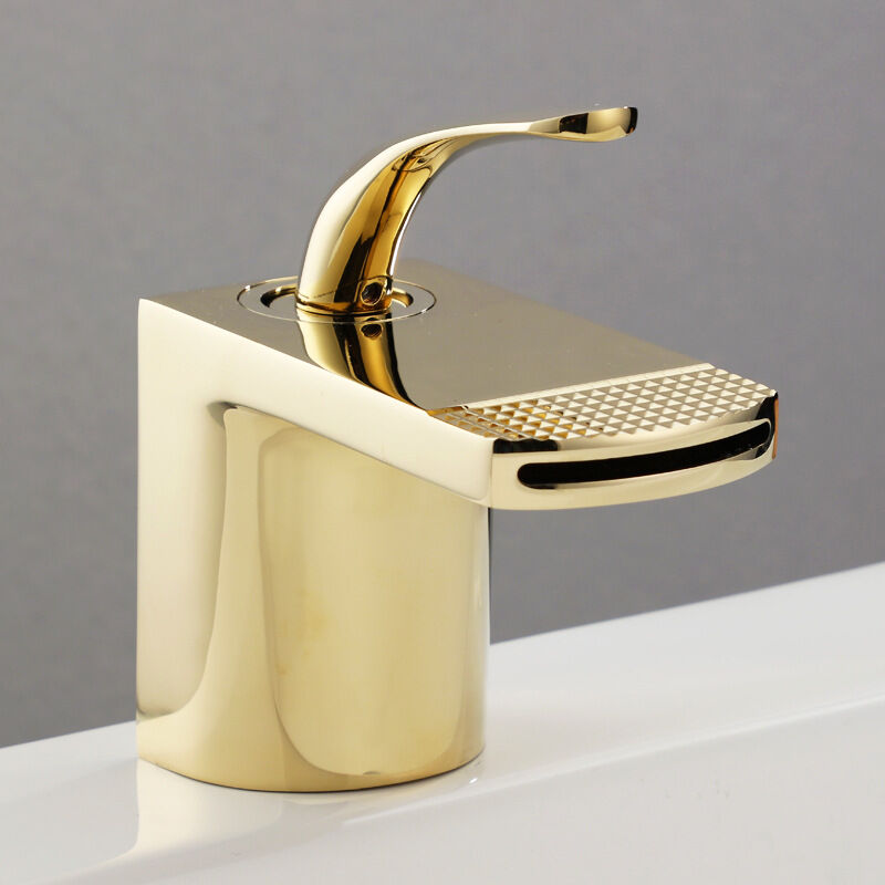 foto del prodotto gotrays rubinetto per lavabo a cascata rubinetto per bagno domestico rubinetto caldo e freddo rubinetti per bagno bianchi creativi, oro