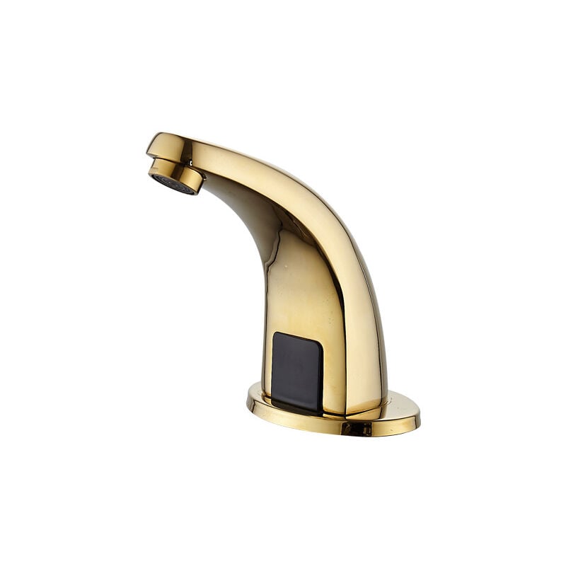 foto del prodotto gotrays rubinetto per lavabo a infrarossi con sensore singolo in rame antico e oro, lavamani automatico intelligente caldo e freddo