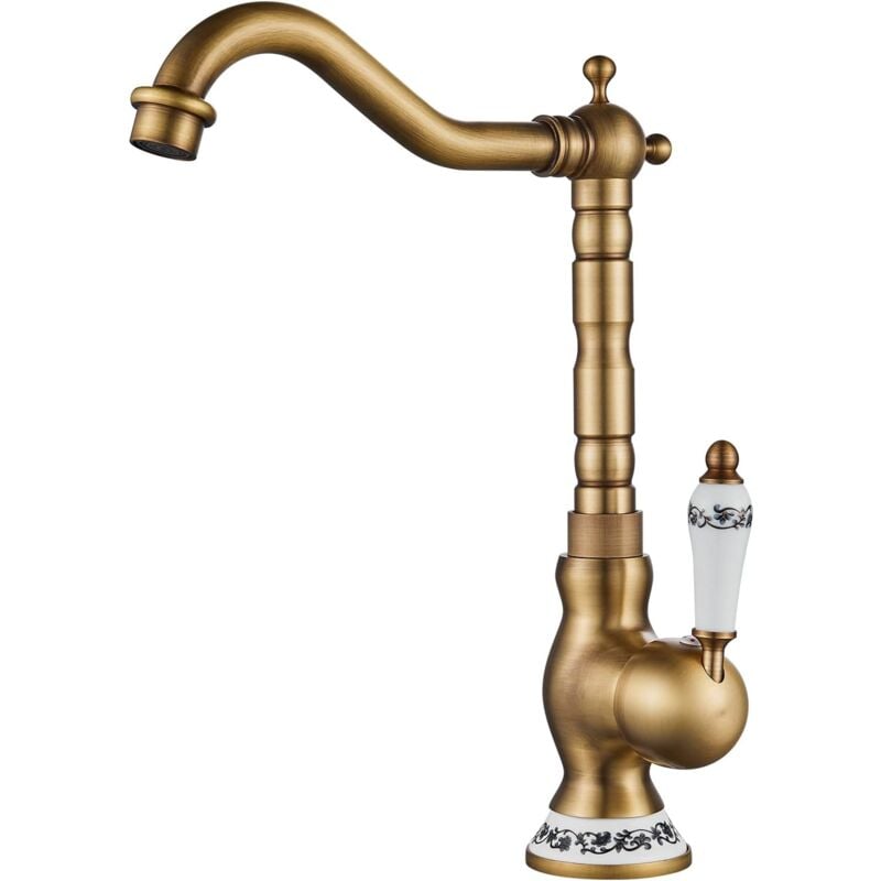 foto del prodotto gotrays rubinetto per lavabo in ottone anticato, miscelatore per lavabo da bagno, miscelatore per lavabo regolabile caldo e freddo, g3 8 
