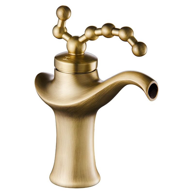 foto del prodotto gotrays rubinetto per lavabo in ottone vintage, miscelatore per bagno europeo, miscelatore per lavandino con acqua calda e fredda, bronzo