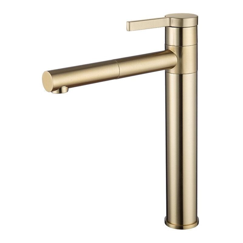 foto del prodotto gotrays rubinetto per lavabo, tutto in rame, rubinetto per lavabo caldo e freddo, rubinetto estraibile girevole a 360 gradi, bronzo