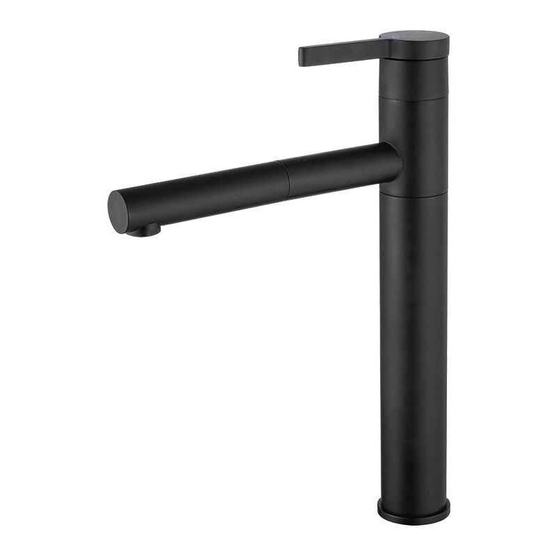 foto del prodotto gotrays rubinetto per lavabo, tutto in rame, rubinetto per lavabo caldo e freddo, rubinetto estraibile girevole a 360 gradi, nero
