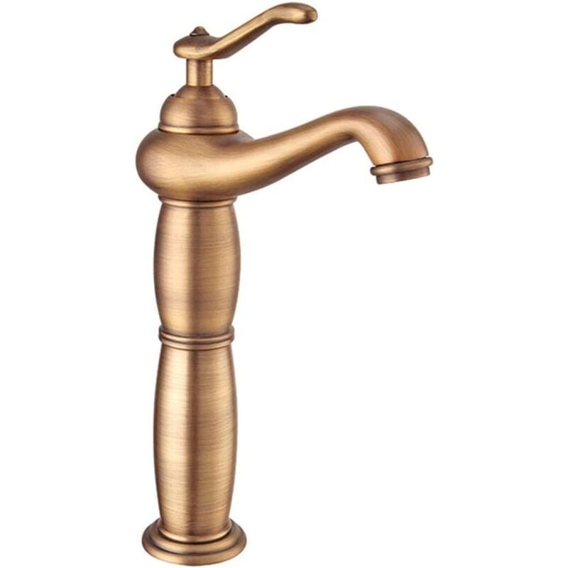 foto del prodotto gotrays rubinetto per lavandino del bagno in bronzo antico, miscelatore in ottone massiccio di rame, 24 cm, bronzo