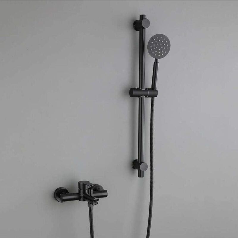 immagine 0 del prodotto gotrays rubinetto per vasca da bagno nero, miscelatore per vasca da bagno in acciaio inossidabile montato a parete con doccetta, rubinetto per