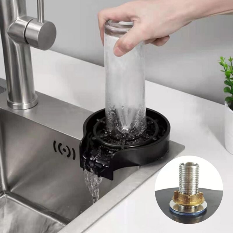 foto del prodotto gotrays sciacquatrice automatica per lavello, lavabicchieri per lavello da cucina, accessori per lavello da cucina per casa, bar e ristoranti