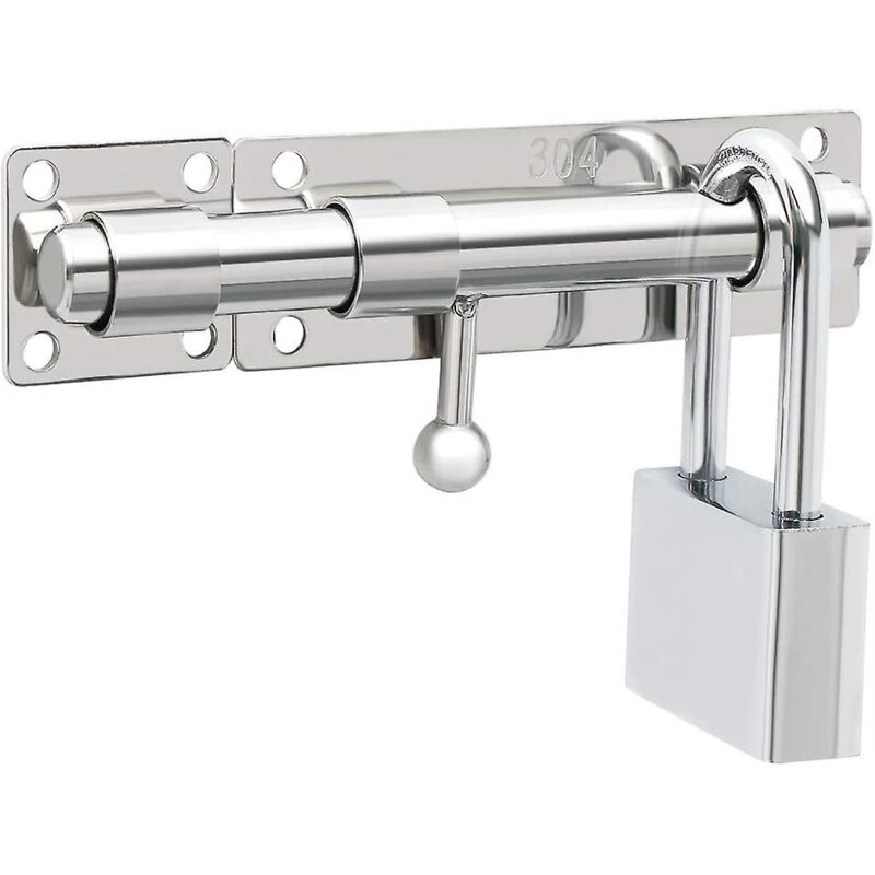 foto del prodotto gotrays serratura per porta esterna con foro per lucchetto, finitura cromata in acciaio inox