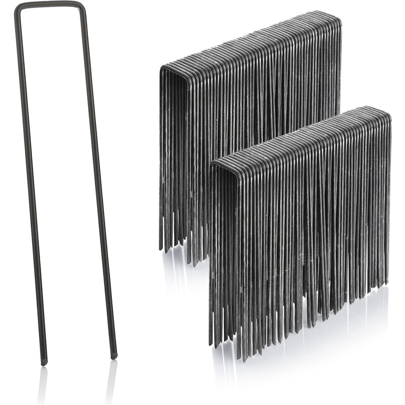 foto del prodotto gotrays set di 100 picchetti in acciaio da 2,5 mm, lunghi 150 mm e larghi 40 mm