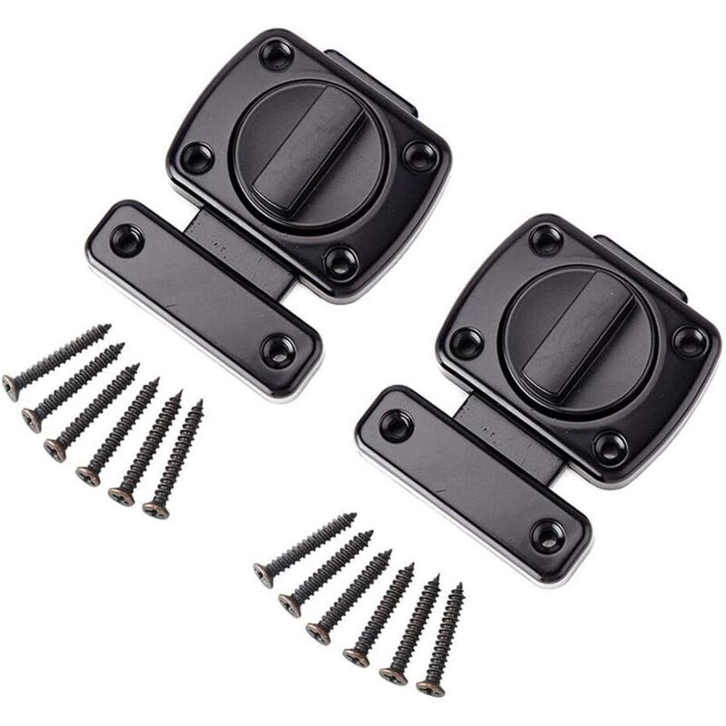 foto del prodotto gotrays set di 2 chiusure rotanti per porte, chiusure di sicurezza, nere
