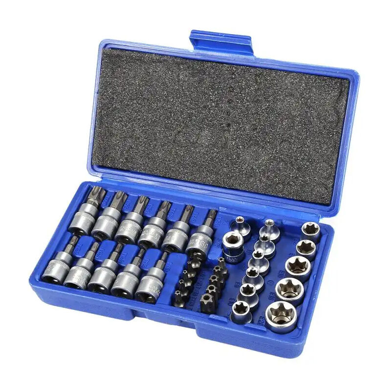 foto del prodotto gotrays set di 34 bussole, chiave a bussola, interna ed esterna, punta a stella torx femmina