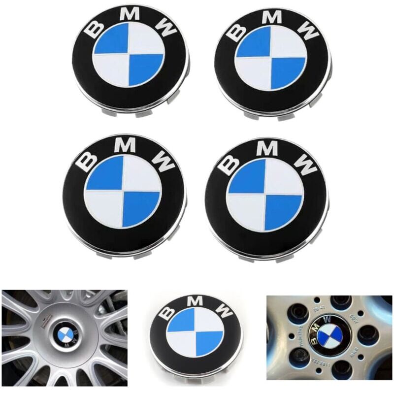 foto del prodotto gotrays set di 4 coprimozzi blu compatibili con centro ruota bmw abs accessori auto 68 mm