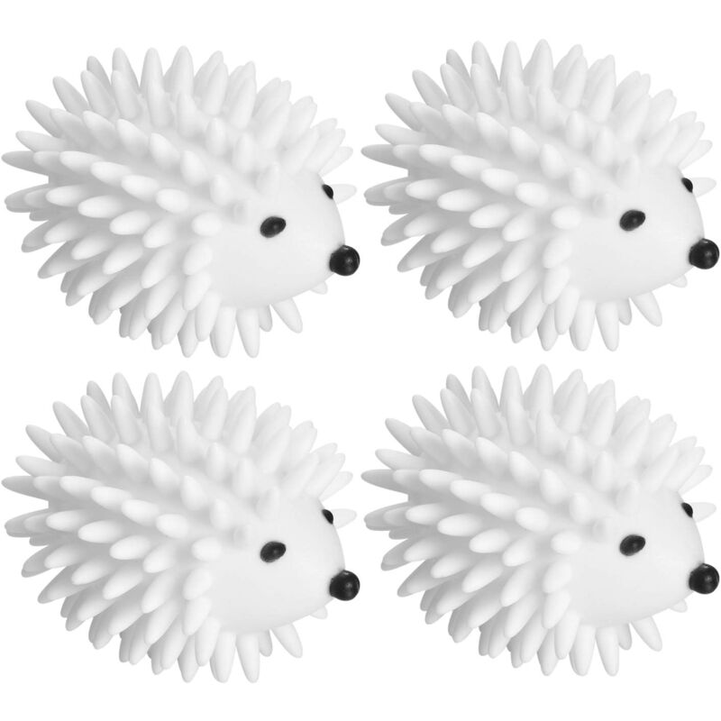 foto del prodotto gotrays set di 4 mollette per bucato a forma di riccio bianco, riutilizzabili e senza nodi