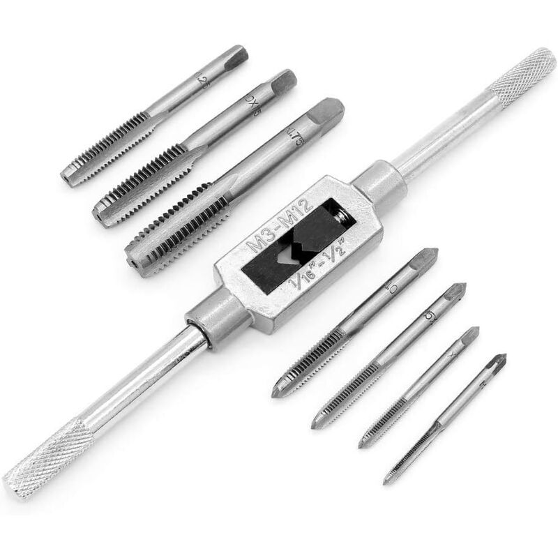 foto del prodotto gotrays set di 8 maschi metrici maschio filettato metrico regolabile con chiave m3 m4 m5 m6 m8 m10 m12