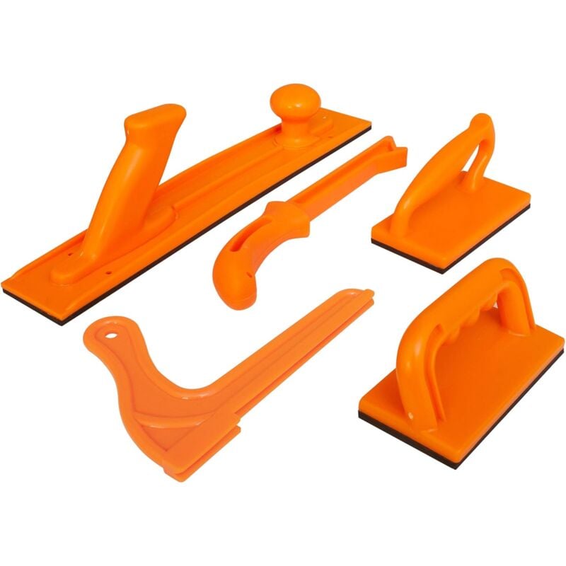 foto del prodotto gotrays set di blocchi e bastoni di sicurezza per lavorazione del legno, set da 5 pezzi in arancione di sicurezza, ideale per falegnami e per l uso