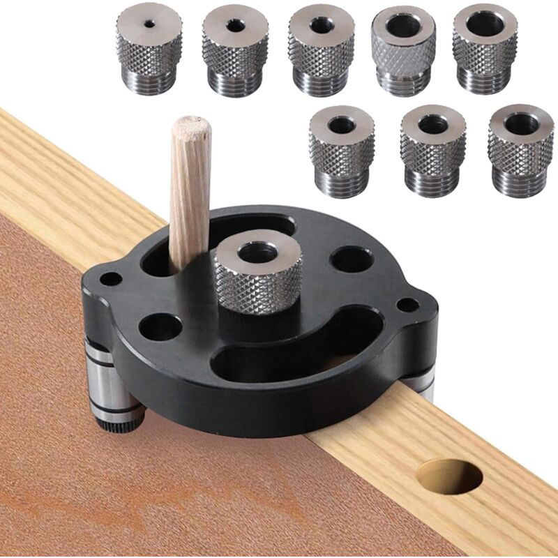 foto del prodotto gotrays set di maschere di foratura verticale per foratura di marcatura centrale, posizionatore di foratura con 9 pezzi di boccole di foratura da