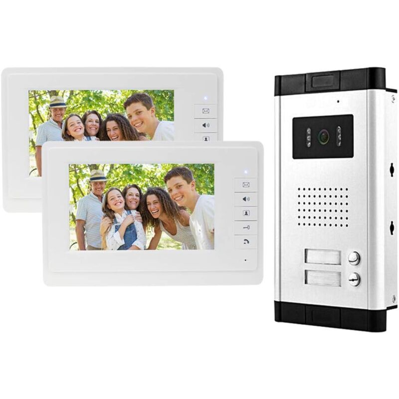 foto del prodotto gotrays sistema videocitofonico a colori cablato da 7 con telecamera a infrarossi per visione notturna, monitor interni per 2 3 appartamenti 2