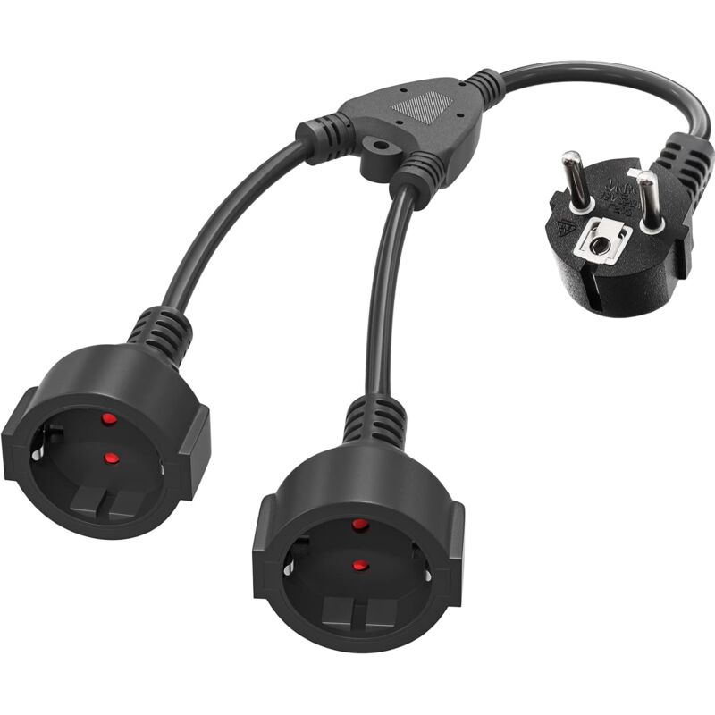 foto del prodotto gotrays spina doppia per presa, cavo prolunga con contatto di protezione con 2 prese schuko ac, adattatore presa 2 in 1 con cavo flessibile, spina