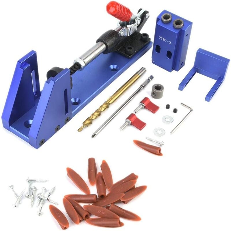 foto del prodotto gotrays strumento comune per la lavorazione del legno, dima per fori tascabili con punta a gradino con morsetto a ginocchiera per localizzatore di