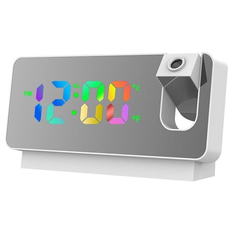 foto del prodotto gotrays sveglia con proiettore digitale a led orologio con proiezione digitale elettronico silenzioso orologio con proiezione temperatura data