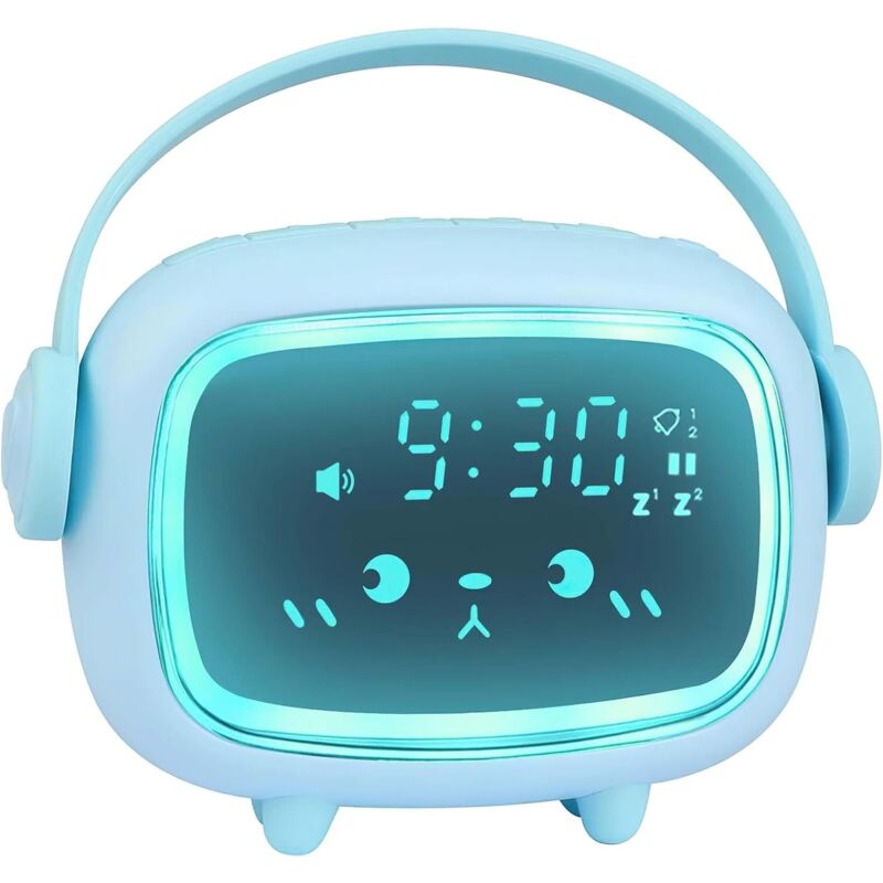 foto del prodotto gotrays sveglia per bambini, sveglia educativa giorno notte per bambini, radiosveglia, luce notturna per bambini, sveglia digitale, addestramento