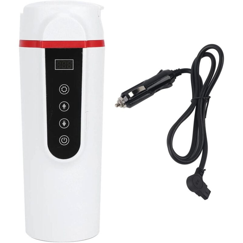 foto del prodotto gotrays tazza riscaldante per auto, tazza elettrica per acqua, mini bollitore elettrico da viaggio, display lcd con controllo della temperatura,