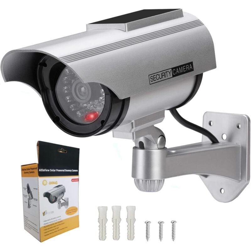 foto del prodotto gotrays telecamera di sorveglianza finta wireless esterna alimentata ad energia solare telecamera finta impermeabile a circuito chiuso con luce