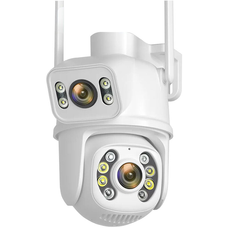 foto del prodotto gotrays telecamera di sorveglianza hd a doppia lente da 6 mp telecamera wifi per esterni con visione notturna