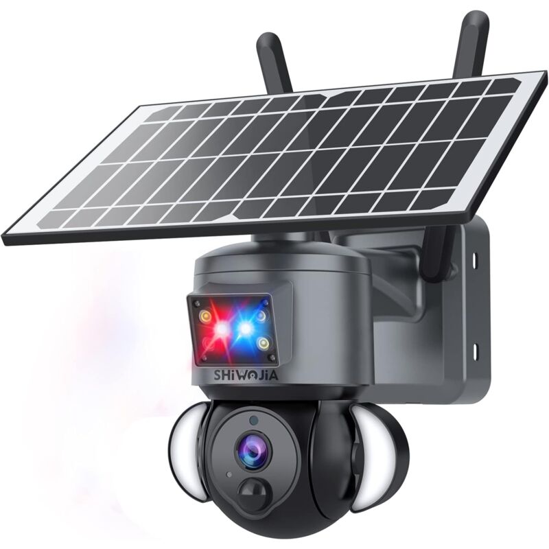 foto del prodotto gotrays telecamera solare esterna wifi wireless 2k 4mp smart 360 ptz con batteria da 12000 mah rilevamento pir audio bidirezionale allarme luce