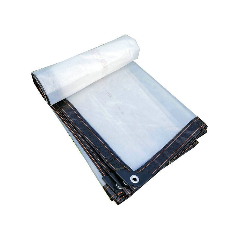foto del prodotto gotrays telo impermeabile trasparente resistente da 4x4 metri con occhielli antiruggine per piscina, telo resistente ai raggi uv per tende, barche,